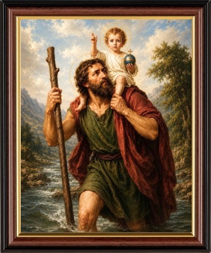 Saint christopher with - with, baby